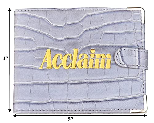 Acclaim Folding Wallet Style Lawn Bowls Bowling Scorecard Holder Synthetic Reptile Texture Effect Press Stud Closure 12.5 cm x 10 cm Closed (Grey)