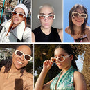 Tskestvy 4 Pieces Retro Sunglasses Vintage Sunglasses Small Square Rectangle 90s Glasses Trendy Y2K for Women Aesthetic, A, One size fits all