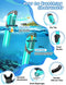 Zenoplige Mask Fins Snorkel Set, Snorkeling Gear for Adults, Panoramic View Snorkel Mask Anti-Fog, Adjustable Dive Flippers, Dry Top Snorkel and Travel Bag, Scuba Gear for Swimming Snorkeling Diving