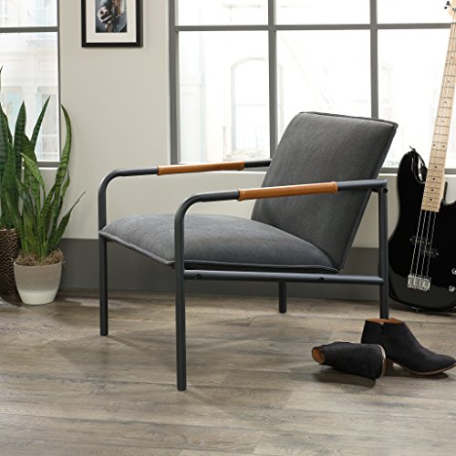 Sauder Boulevard Cafe Metal Lounge Chair, Charcoal Gray Finish