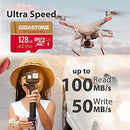 Gigastone 128GB Micro SD Card, 4K Camera Pro, 4K Video Recording for GoPro, Action Camera, DJI, Drone, R/W up to 100/50 MB/s MicroSDXC Memory Card UHS-I U3 A2 V30 C10