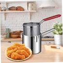 Deep Fryer Pot with basket,2Pcs/Set Mini Deep Oil Fryer,1200ml Handled Stainless Steel Chip Pan Uncoated Mirror Polished Brushed Frying Pots for French Fries Fish Chicken Wings