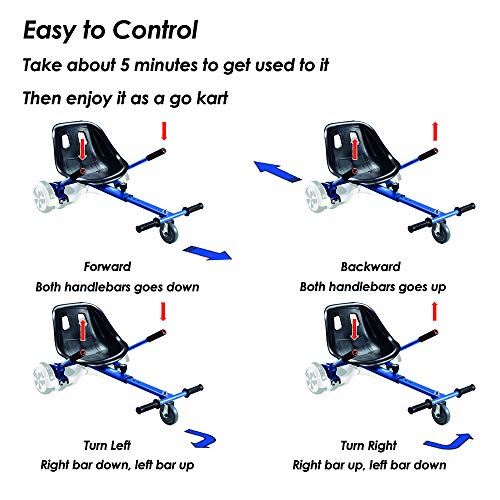 Hover Kart Hoverboard Seat Attachment for Self Balancing Scooter Adjustable Go Kart Hover Board Accessories for Kids Adults (Blue)