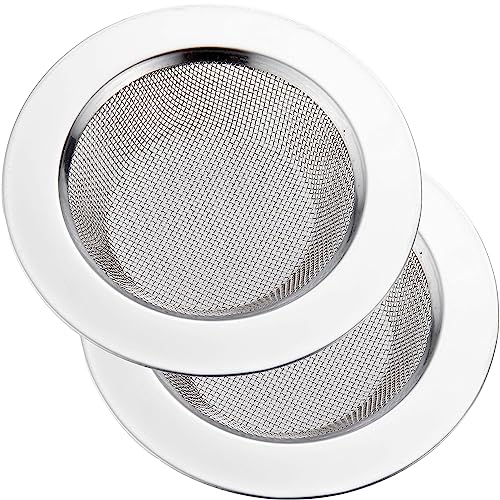 2 PCS Kitchen Sink Strainer Stainless Steel, kitchen Sink Drain Strainer，Sink Strainers with Large Wide Rim 4.5" Diameter for Kitchen Sinks