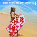 Goplus Boogie Boards for Beach, 37Inch/41 Inch Body Board w/EPS Core, Non-Slip XPE Deck, Wrist Leash for Ocean Pool Sea Surfing, Super Lightweight Surf Board for Kids Youth Adults (37 inch, Rose)