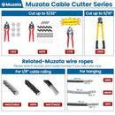 Muzata Bike Cable Cutter Wire Rope Heavy Duty Stainless Steel Aircraft Up to 5/32" for Deck Stair Railing Seal Metal Housing Fencing with Brake Cable End Cap M015, CT1