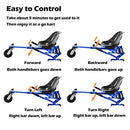 Hoverboard seat attachment, hoverboard go kart for adults & kids, accessories to transform hoverboard into go cart, hover carts for self balancing scooter with off-road tire and shock absorber, blue