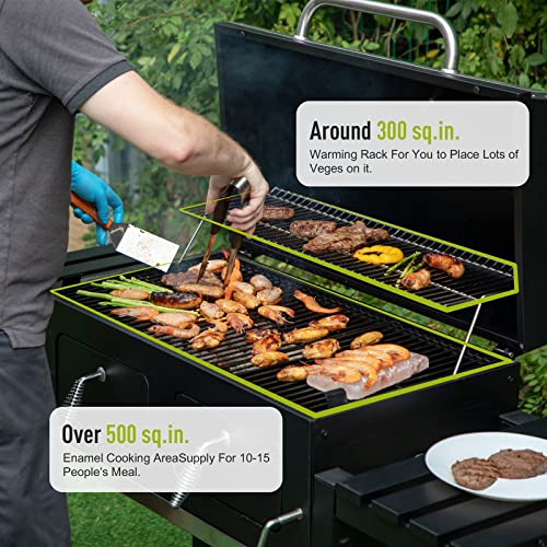 MFSTUDIO Oversize Charcoal Grill, Easy Clean with 794 SQ.IN. Extra Large Cooking Area, BBQ Grill For Outdoor Family & Friends Gathering, Black