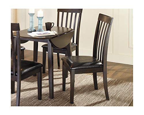 Signature Design by Ashley Hammis Round Dining Room Drop Leaf Table, Dark Brown