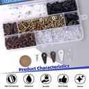 Glarks 240Pcs 4 Colors 5mm Glass Retainer Clips with Screws Kit, Clear/White/Black/Brown Plastic Panel Window Screen Cabinet Door for Fixing Mirror Doors, (G-2710)