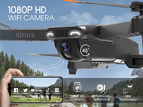 Heygelo S90 Drone with Camera for Adults, 1080P HD Mini FPV Drones for Kids Beginners, Foldable RC Quadcopter Toys Gifts for Boys Girls with Altitude Hold, Voice/Gesture Control, 3 Speeds, 2 Batteries