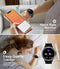 Smart Watch for Women with Make/Answer Call IP67 Waterproof Fitness Activity Tracker 1.32" HD Touchscreen Compatible iOS Android Fashion Smartwatches Black Diamond Stainless Steel Watch