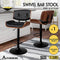 ALFORDSON Bar Stool Adjustable Kitchen Barstool Kayla Swivel Counter Dining Chair in 62.5-84cm Seat Height with Anti-Slip Floor Protector for Home Bar Dining Room Cafe Shops (All Black)