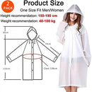 Rain Ponchos, 2 Pcs Rain Coats for Women Men, with Hood，Reusable EVA Rain Ponchos Raincoats.