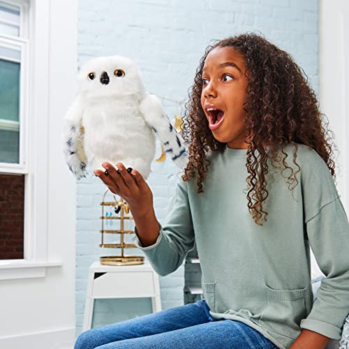 Wizarding World, Enchanting Hedwig Interactive Harry Potter Owl with Over 15 Sounds and Movements and Hogwarts Envelope, Kids Toys for Ages 5 and up, 6061829