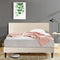 Zinus Nelly Classic Home Queen Bed Frame Fabric Upholstered Platform - Beige