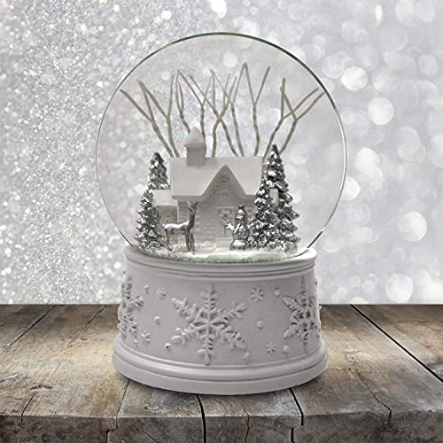 100MM White Christmas Snow Globe from The San Francisco Music Box Company