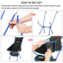 Outdoor Camping Chair Portable Lightweight Folding Camp Chairs with Headrest High Back for Outdoor Hiking Travel Picnic Fishing Backpacking Blue