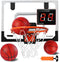 Basketball Hoop Indoor with Scoreboard, Cheer Sound Effect, 3 Balls, 2 Play Modes, Over The Door Mini Basketball Hoop for Kids Adults, Gift Package