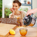 Citrus Juicer, Sunhanny Orange Lemon Manual Hand Squeezer, Anti-Slip Lid Rotation Reamer Lime Press, 17-Ounce Capacity, Transparent Black