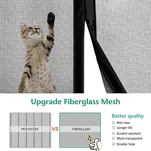 SANJIANKER Magnetic Door Screen, Durable Fiberglass Mesh Curtain Heavy Duty Screen Door for Sliding Doors, Patio, Pet and Kid Friendly, Fits Doors up to 72" x 80"