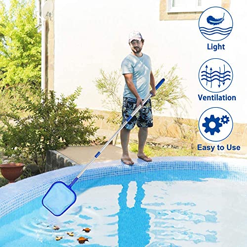 Swimming Pool Nets Pool Skimmer Net with 17-41 inch Telescopic Pole Leaf  Skimmer Fine Mesh Rake Net for Swimming Pool Cleaning Debris Leaf Small  Particles