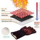 BBQ Gloves 1472℉ Extreme Heat Resistant Anti-Slip for Cooking, Grilling, Fireplace, Oven, Kitchen(1 Pair)