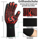 1 Pair/2 Pieces BBQ Gloves, Grilling Gloves, Heat Resistant Barbecue Oven Gloves, 1472°F/800°C Kitchen Fireproof Mitts Heat Proof for Grilling, Baking, Cooking, Welding Gloves Mitts - Red