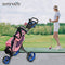 SereneLife 3 Wheel Golf Push Cart - Lightweight Folding Golf Walking Push Cart Roller Golf Bag Holder w/Upper/Lower Bracket w/Elastic Strap, Scorecard, Cup, & Bag Storage Holder - SereneLife SLG3W