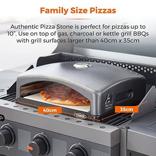 Tower T978517 Pizzazz Pizza Oven with Foldable Paddle, Carry Bag and Thermometer, Grey, Black