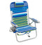 Rio Brands Beach 4-PRio Beach 4-Position Backpack Lace-Up Suspension Folding Beach Chair - Blue/Green Stripe, 24" x 24.75" x 33"