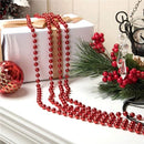 SHATCHI Metallic 24ft Hanging Bead Garland Christmas Tree Xmas Home Room Decor Party Tinsel String Chain – Red, Silver, Gold