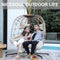 NICESOUL 2 Person Double Egg Chair Outdoor Patio Wicker Loveseat Hanging Chair Swing Egg Chairs with Cushions Double Seats Egg Chair 510 lbs Capaticy for Patio Backyard Balcony Bedroom Gift Cream