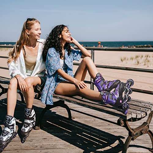 Adjustable Roller Blades, Inline Skates for Girls Kids, Light Up Adult Roller Blades Skates for Boys Girls Children Teens Women Outdoor Indoor(Black Camo)