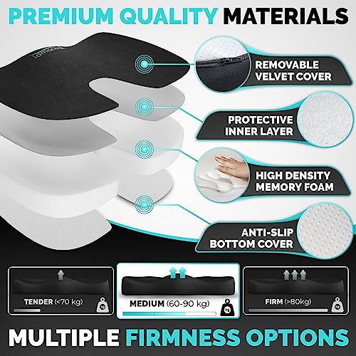 iamcomfi Seat Cushion - Medium - Coccyx Car Seat Cushion for Office Chair, Desk & Car Driving - Premium Heat Sensitive & Durable Memory Foam Sitting Pillow - Home Office Back Cushions & Seat Cushions