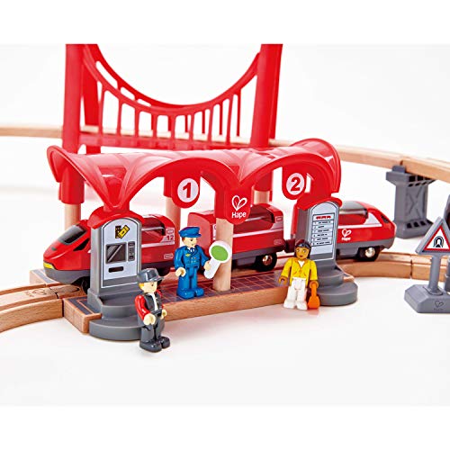 Hape Busy City Rail Train Set Vehicle Pretend Play Kids/Toddler Activity Toy 3+