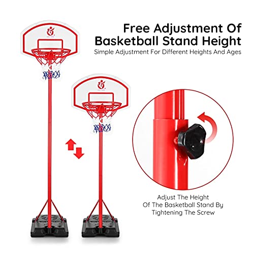 Adjustable Kids Basketball Hoop Stand System 2.7m Backboard Basketball Set Training Play