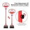 Adjustable Kids Basketball Hoop Stand System 2.7m Backboard Basketball Set Training Play