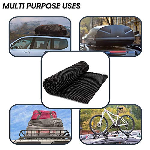 Zento Deals Car Roof Mat for Cargo Bag Mesh Rubber Mat for Car Roof Carrier Bag, Anti-Slip, Extra-Cushioning, Car Roof Padding, and Home Rubber Mat,Grip, Universal Usage,Car Roof Racks (1)