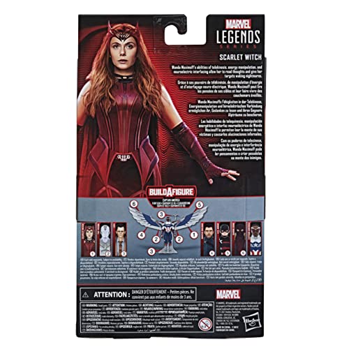 Marvel - Legends Series - 6" Scarlet Witch - Wanda Maximoff - 4 Accessories - Build-a-Figure - Premium Design Action Figure and Toys for Kids - Boys and Girls - F0324 - Ages 4+