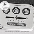 Morphy Richards 30cm Electric 1800W Verve 4 Slice/2 Slots Bread Toaster Black