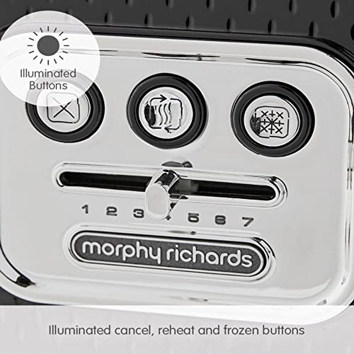 Morphy Richards 30cm Electric 1800W Verve 4 Slice/2 Slots Bread Toaster Black