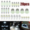 28pcs For Dome License Plate Lamp Accessories Car Interior LED Light Bulbs Kit