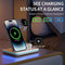 HEYMIX Wireless Charger, 3 in 1 Wireless Charging Station, 15W Fast Wireless Phone Charging Dock Compatible with Apple Watch,AirPods, iWatch 8/7/SE/6/5,iPhone 14/13/12/11,Samsung (with QC3.0 Adapter)