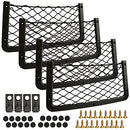 Car Campervan Storage Nets 4pcs, Elastic Mesh Van Net Pocket with Plastic Frame, Suit for Caravan Motorhome Boat Storage Solutions Accessories (Black)