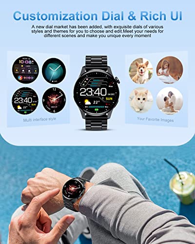 LIGE Smart Watch with Bluetooth Calls Voice Chat,Activity Tracker with 24/7 Heart Rate Sleep Monting,1.32"Full Touch Fitness Tracker IP67 Waterproof Step Counter Smartwatch for Android iOS Black