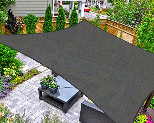 AsterOutdoor Sun Shade Sail Rectangle 16' x 20' UV Block Canopy for Patio Backyard Lawn Garden Outdoor Activities, Graphite