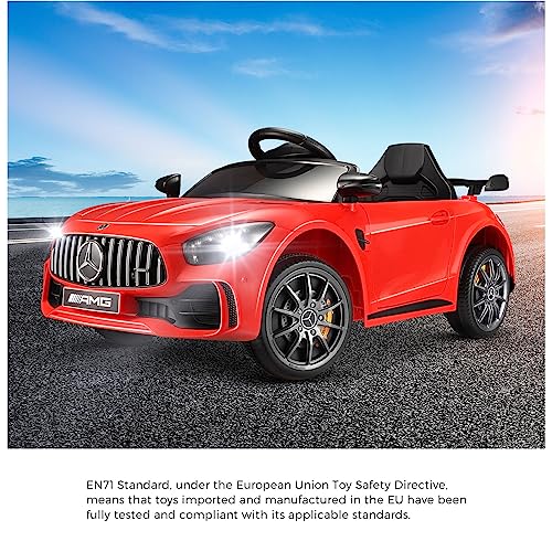 Mazam Kids Ride On Car with Remote Control Mercedes-Benz AMG GTR Licensed Electric Toy Car Red