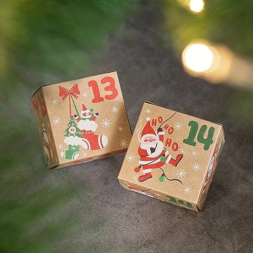 Qeekzeel Advent Calendar for Filling 24 Advent Calendar Boxes Beautiful 2023 Gift Bag Christmas Motifs Advent Calendar Boxes