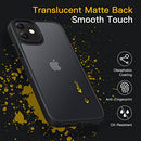 JETech Matte Case for iPhone 12/12 Pro 6.1-Inch, Shockproof Military Grade Drop Protection, Frosted Translucent Back Phone Cover, Anti-Fingerprint (Black)